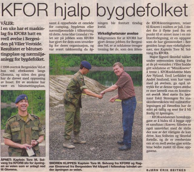 Faksimile fra Glåmdalen 21. juni 2003.