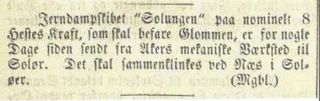 Faksimile av Aftenpostens artikkel mandag 17. juni 1861. Teksten er: 